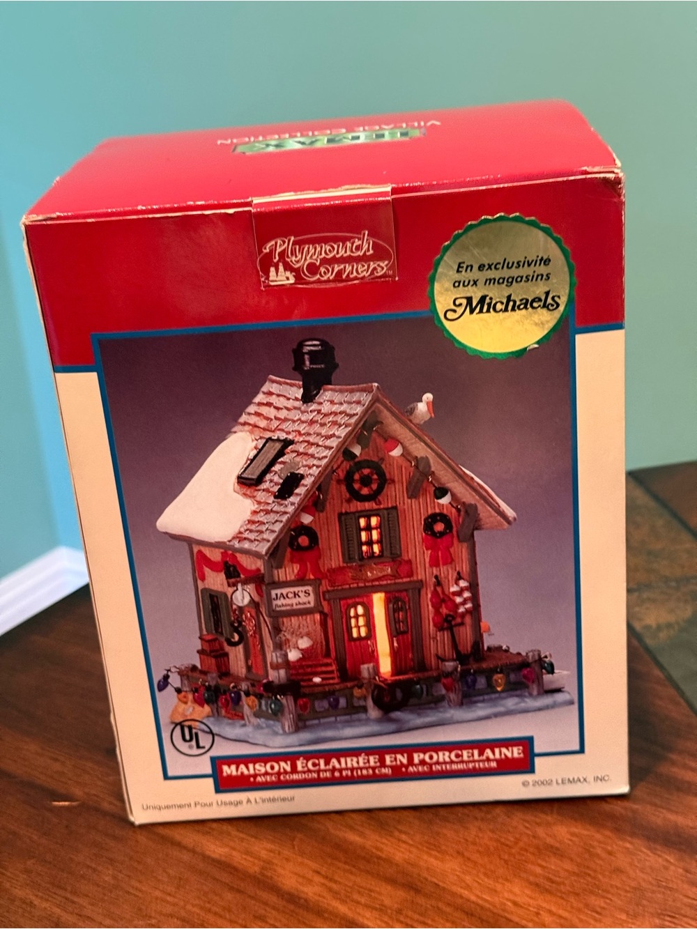 2002 Lemax Village Collection Plymouth Corners Jack’s Fishing Shack w Box
